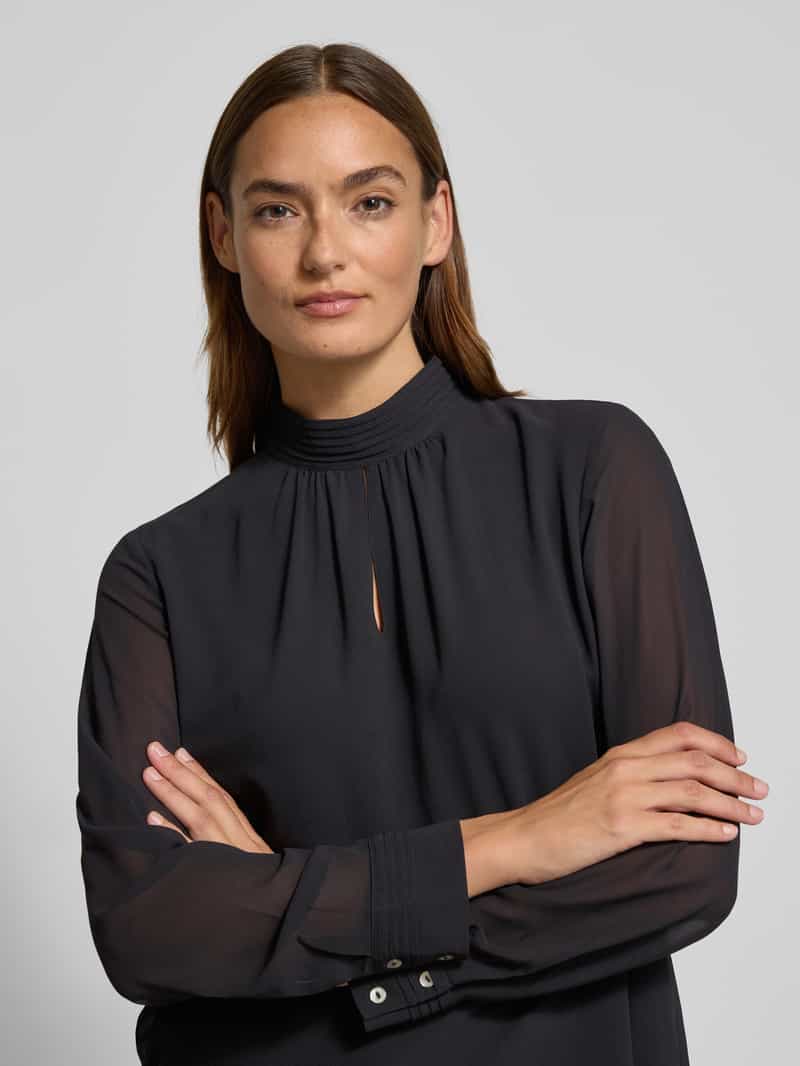 s.Oliver BLACK LABEL Regular fit blousetop met lange mouwen en druppelvormige hals