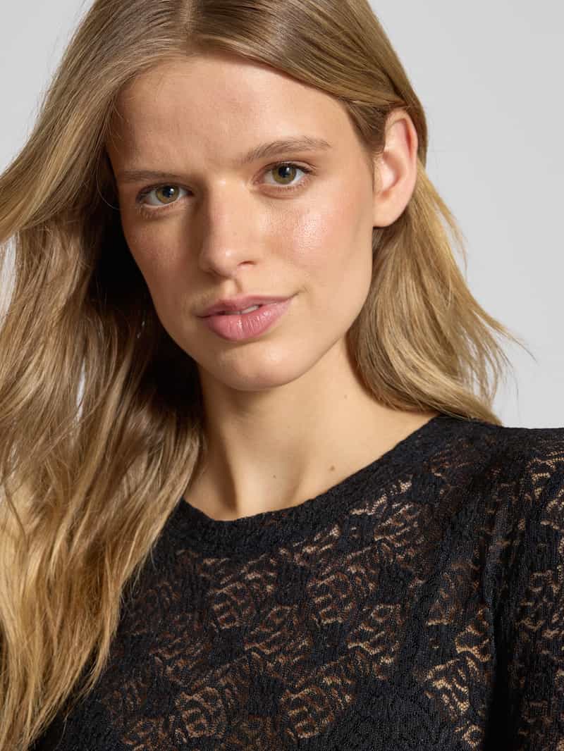 Noisy May Shirt met lange mouwen en broderie anglaise model 'JUDITH'