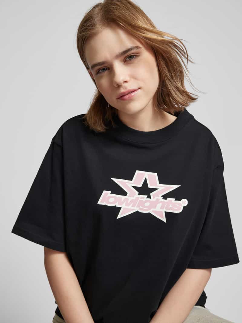 Low Lights Studios Oversized T-shirt met labelprint model 'SUPERSTAR'