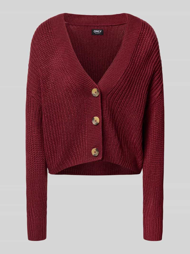Only Regular fit gebreid jack met extra brede schouders model 'CAROL'
