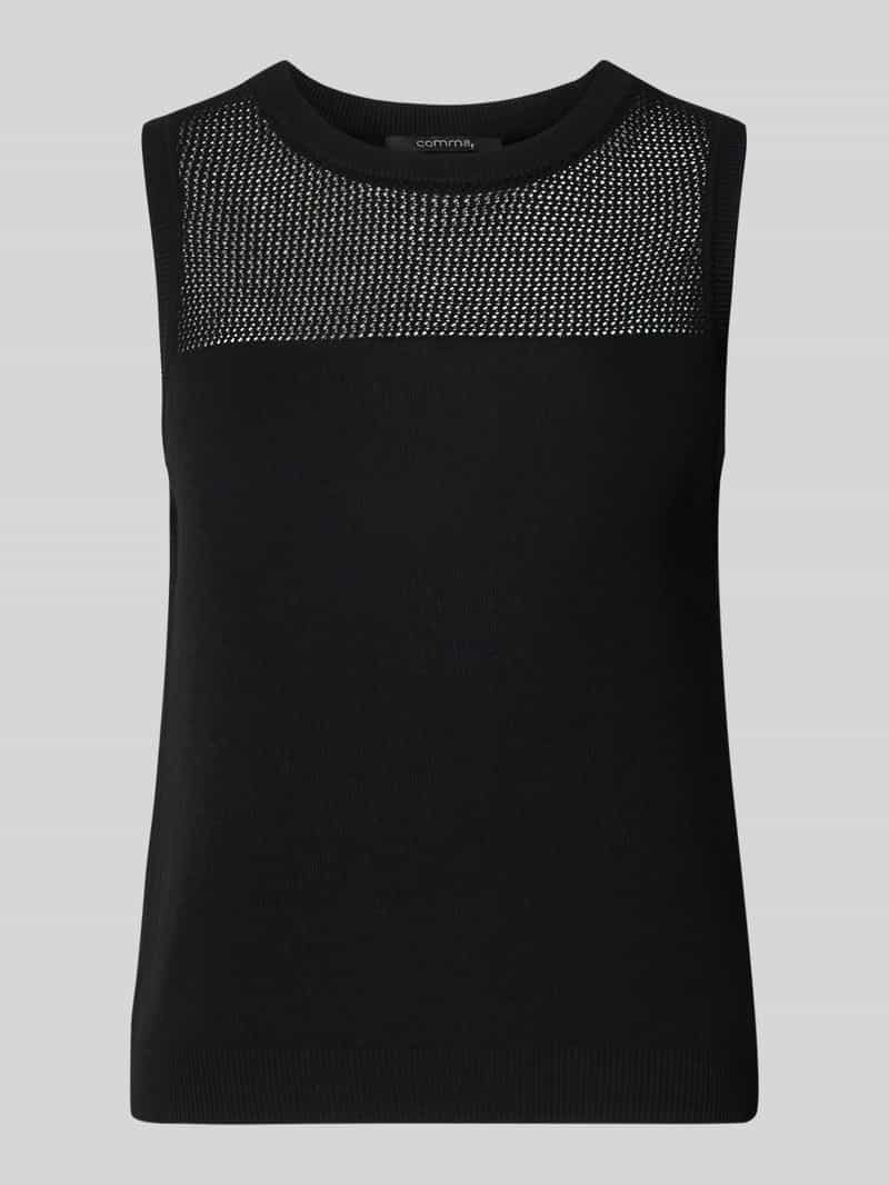 Comma Tanktop met broderie anglaise