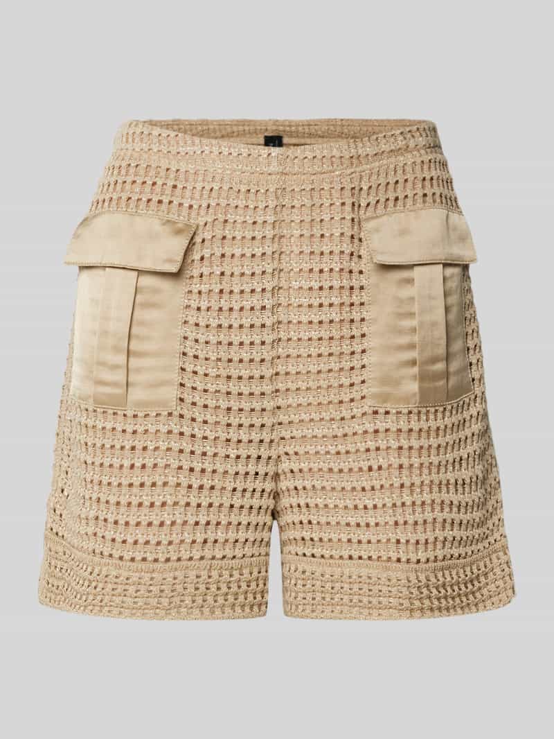 Marc Cain Korte broek met klepzakken en effectgaren