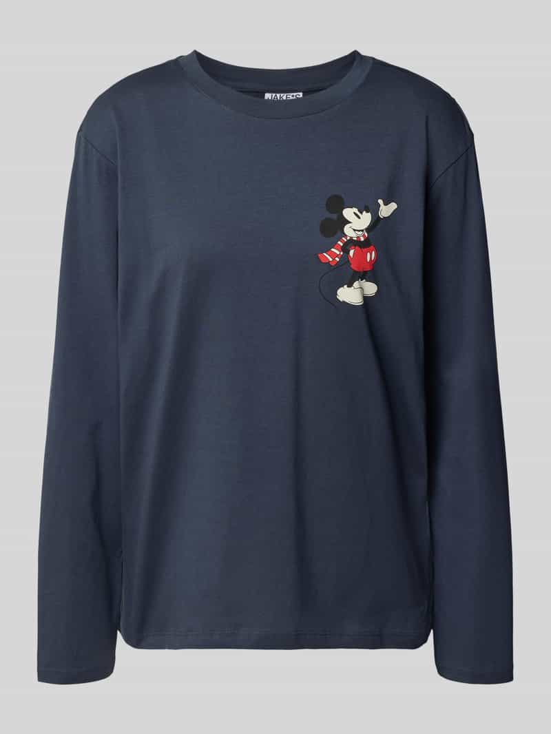 Jake*s Casual Pyjamabovendeel met motiefprint en ronde hals