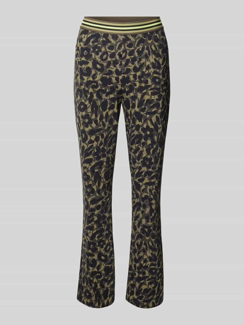 Marc Cain Flared stoffen broek met elastische band