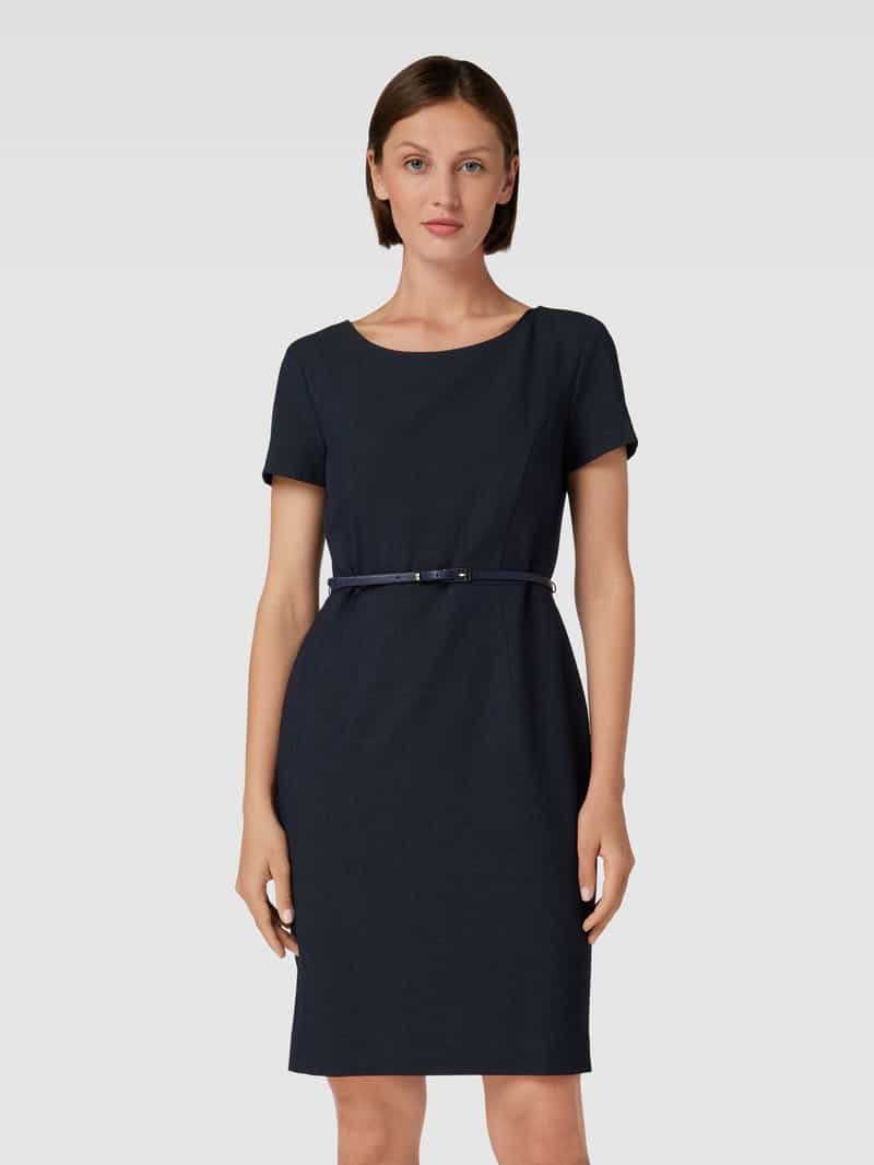 Knielange kokerjurk met fijn motief Christian Berg Woman Selection