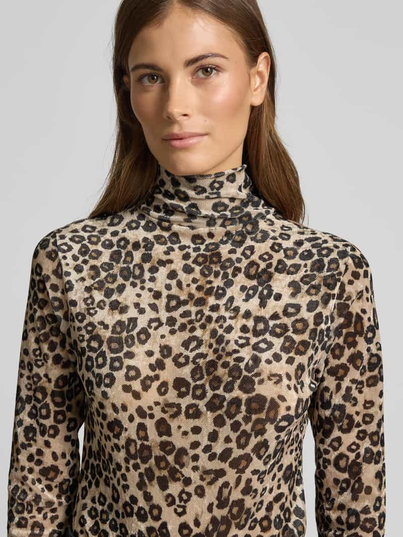 Marc Cain Shirt met lange mouwen en all-over dierenprint