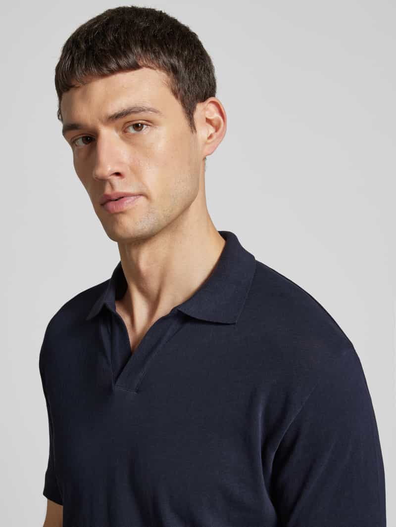 Marc O'Polo Regular fit poloshirt van een mix van katoen en linnen