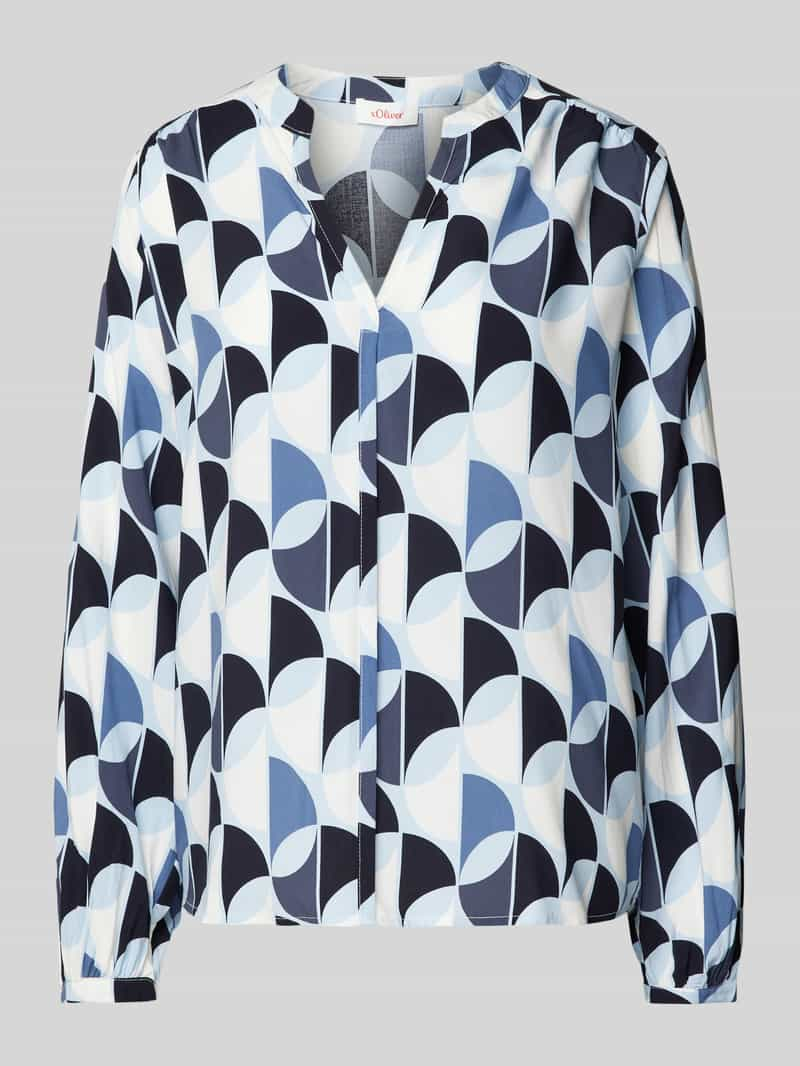 s.Oliver RED LABEL Viscose blouse met geplooide details en all-over print