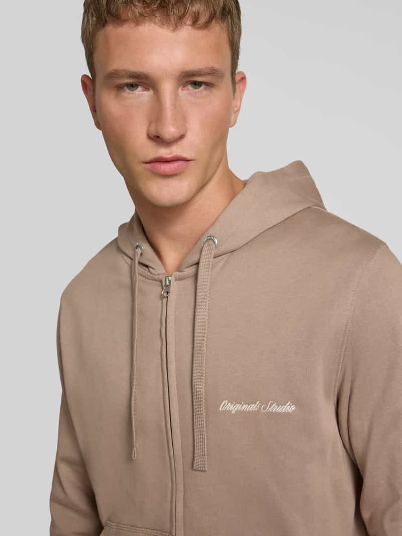 jack & jones Sweatjack met kangoeroezak en ritssluiting