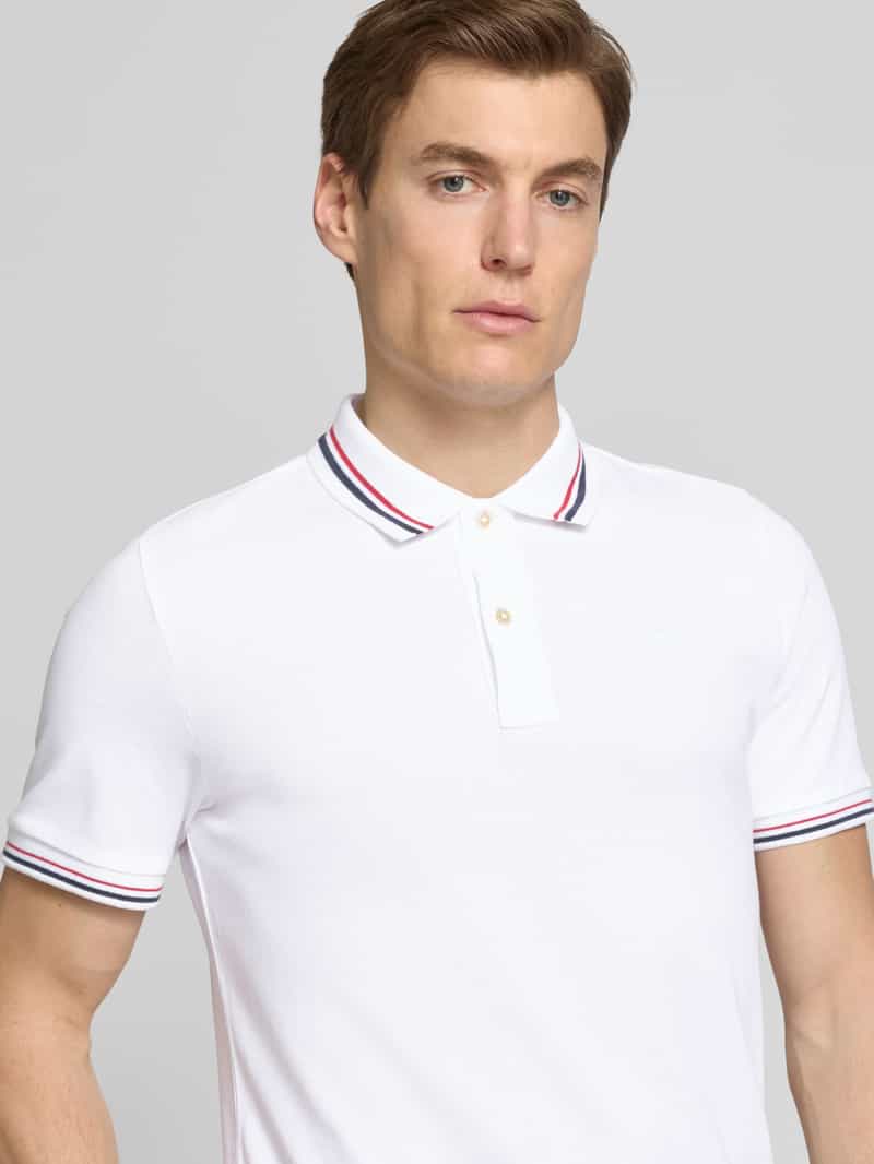 Geox Poloshirt met labelstitching model 'Piquee'