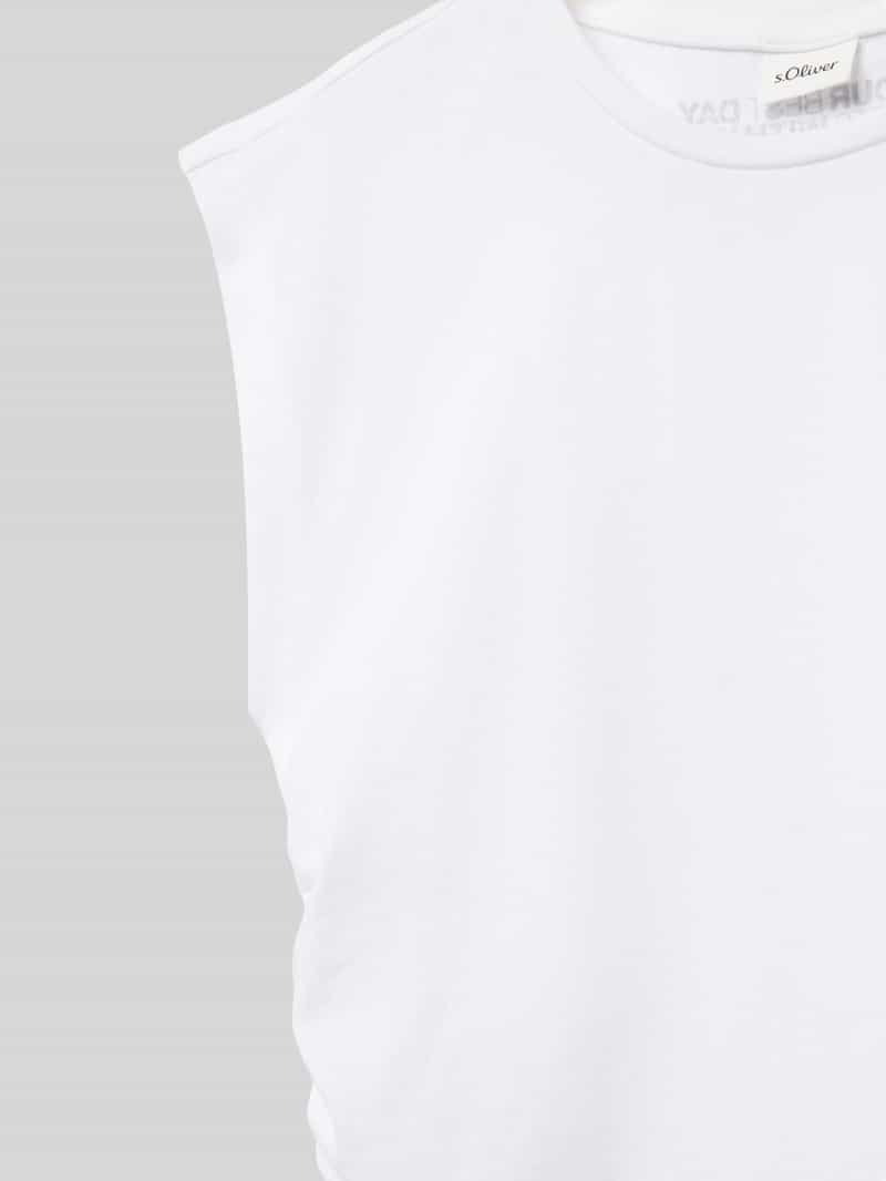 s.Oliver RED LABEL Shaped fit korte top van zuiver katoen met tekstprint