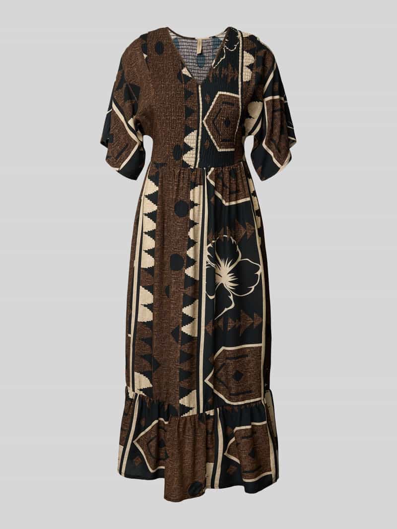 Soyaconcept Midi-jurk van viscose met V-hals model 'ROSALIE'