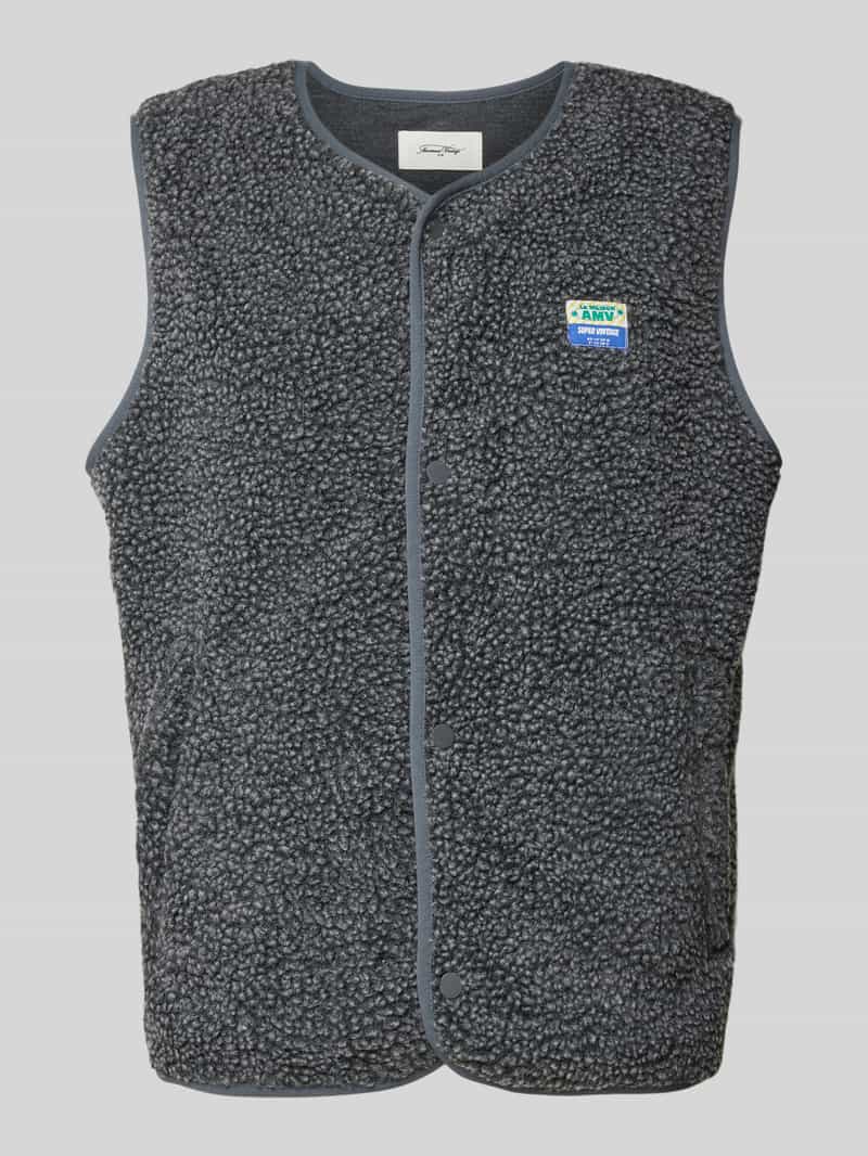 American vintage Bodywarmer van teddybont met labelpatch model 'HOKTOWN'