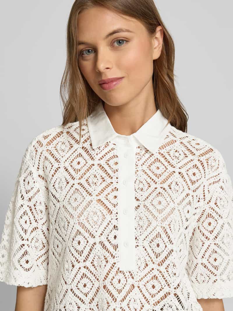 Christian Berg Woman Regular fit gehaakte blouse van puur katoen