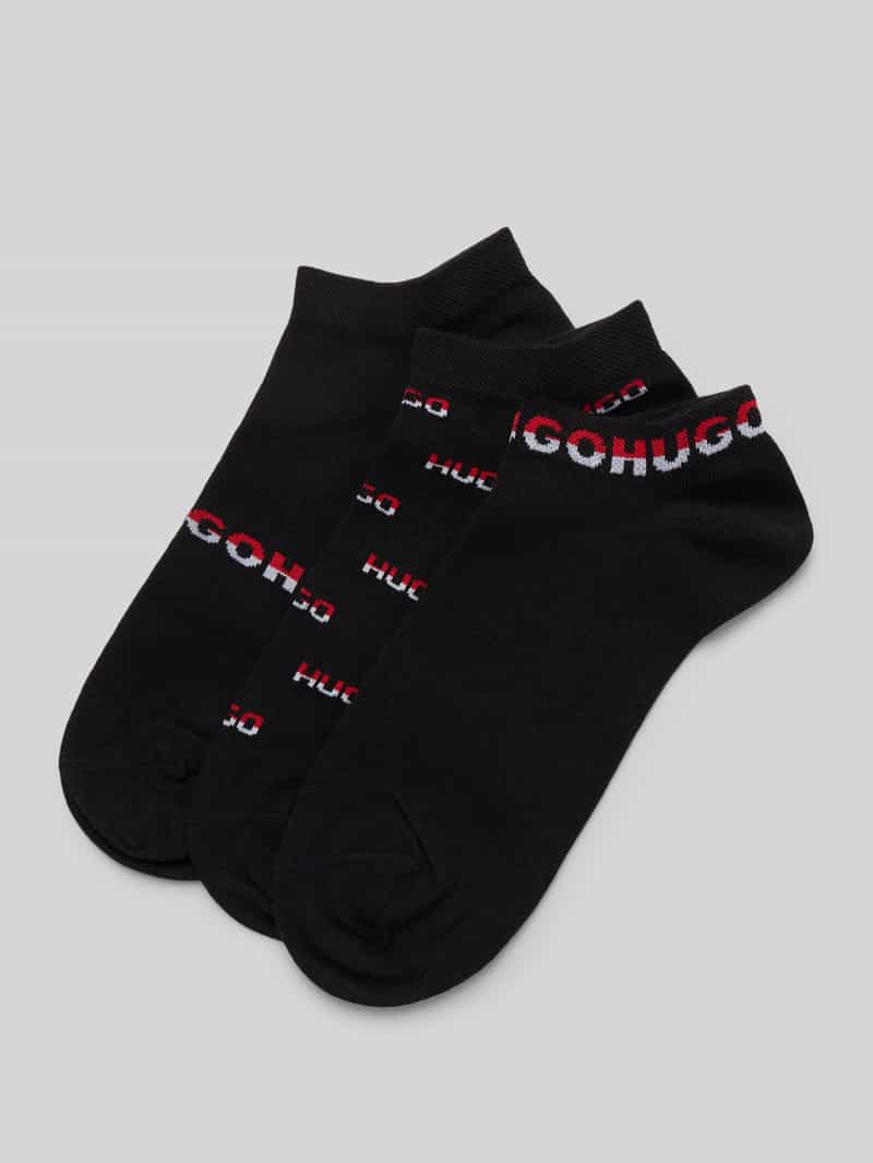 HUGO Sneakersokken met labeldetail in een set van 3 paar