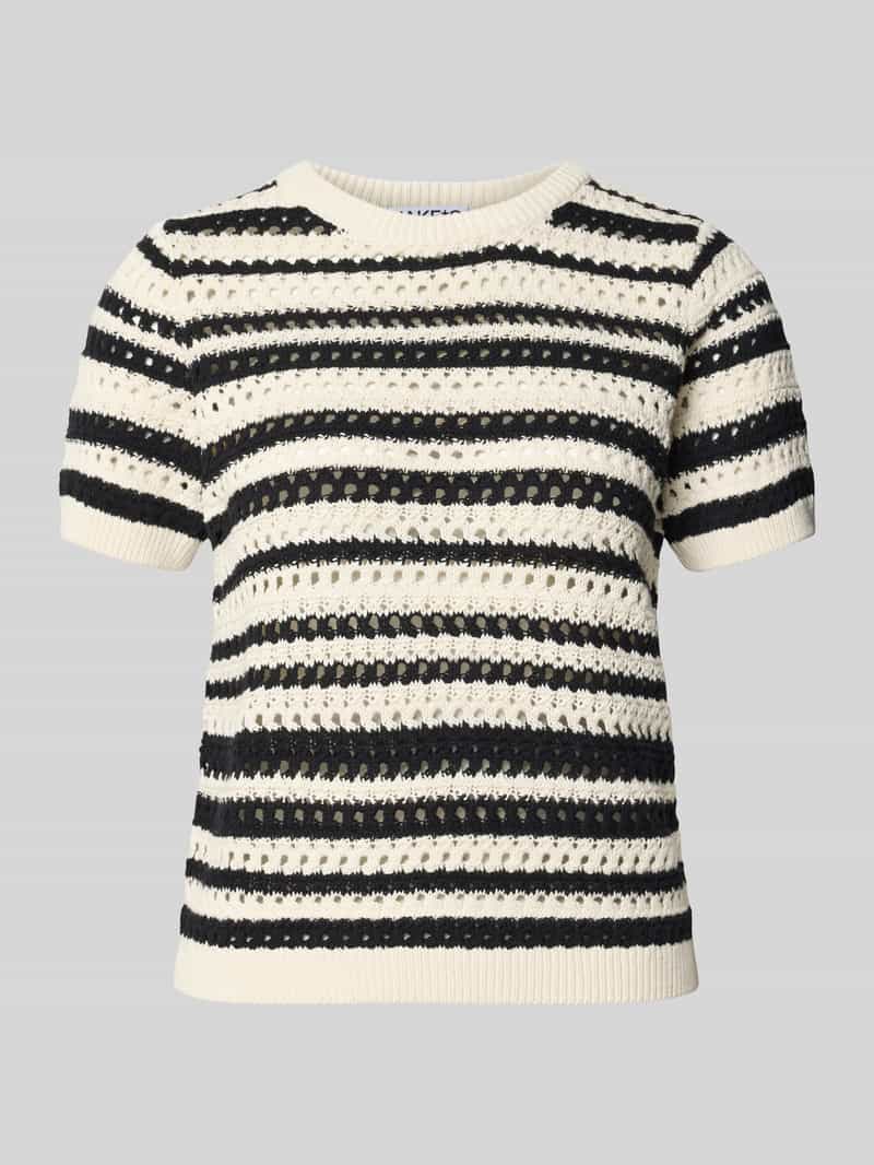 Gebreid shirt met ajourpatroon