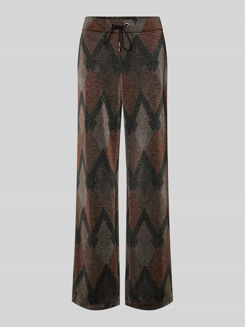 MAC Wide leg stoffen broek met elastische band, model 'Chiara'