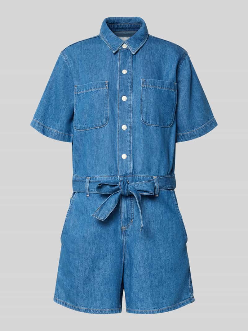 Marc O'Polo DENIM Jumpsuit met platte kraag en strikceintuur