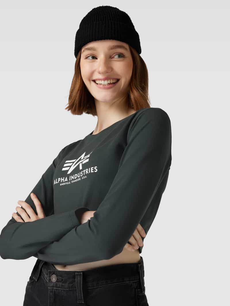 alpha industries Kort shirt met lange mouwen en labelprint