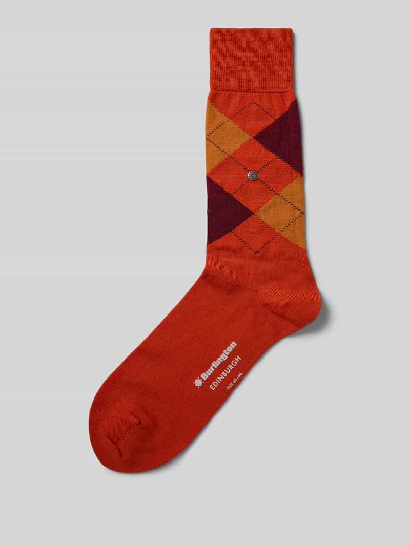 Burlington Sokken van scheerwolmix met labeldetail