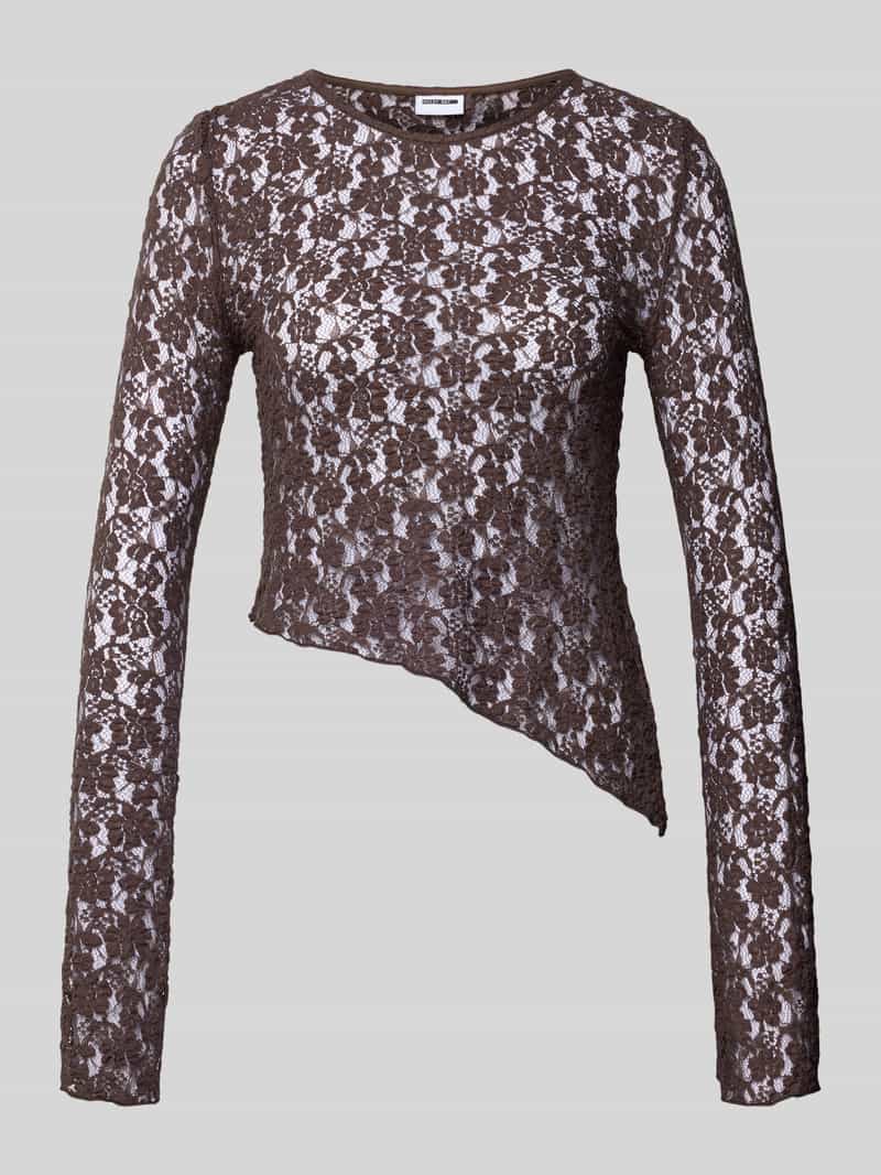 Noisy May Semi-transparant shirt met lange mouwen in asymmetrische vorm