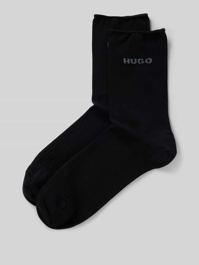 HUGO Sokken met labeldetail in een set van 2 paar