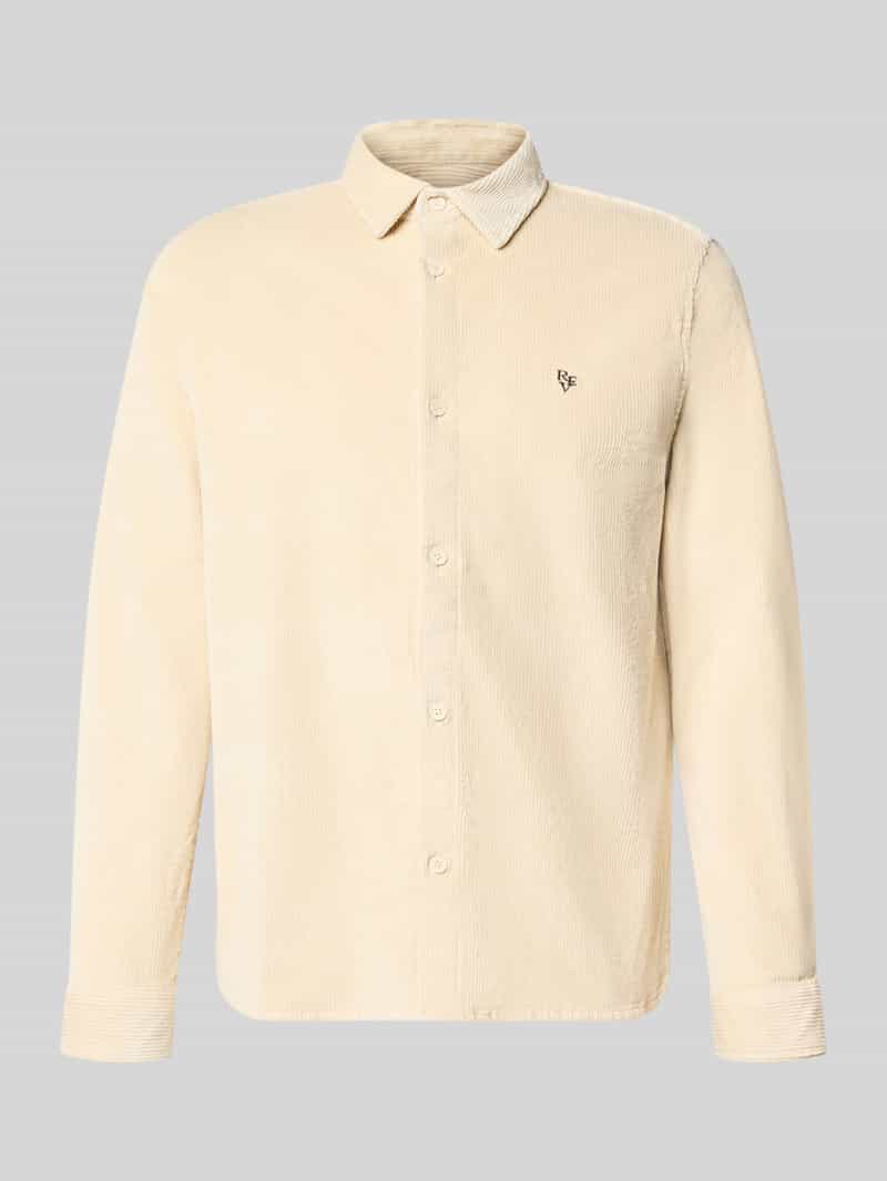 REVIEW Slim fit corduroy overhemd van katoenmix