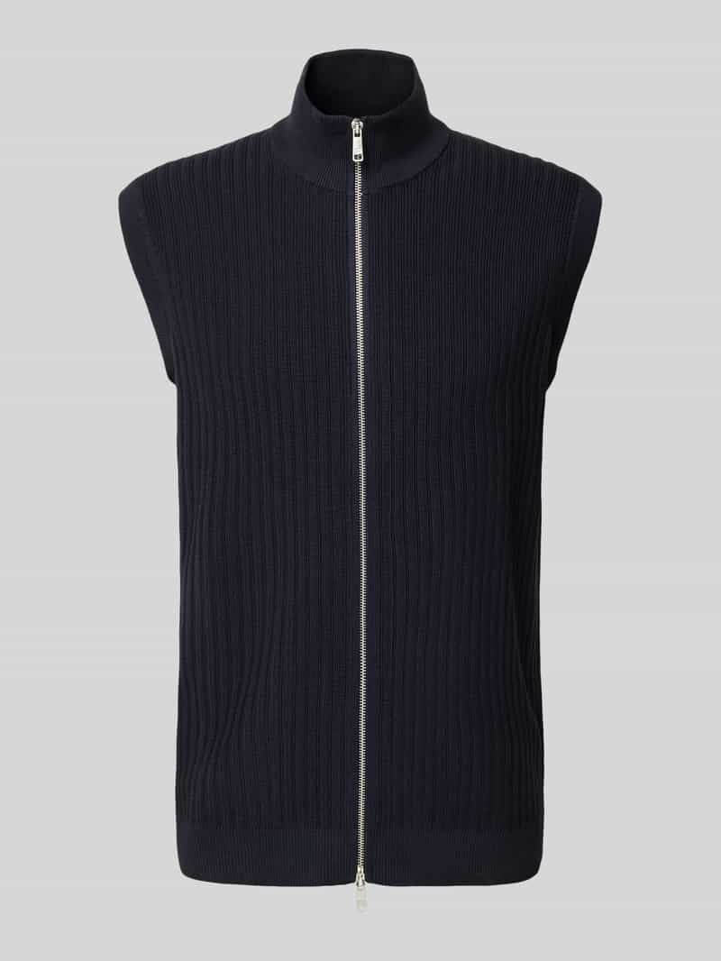 Christian Berg Men Gilet in gebreide look met ritssluiting