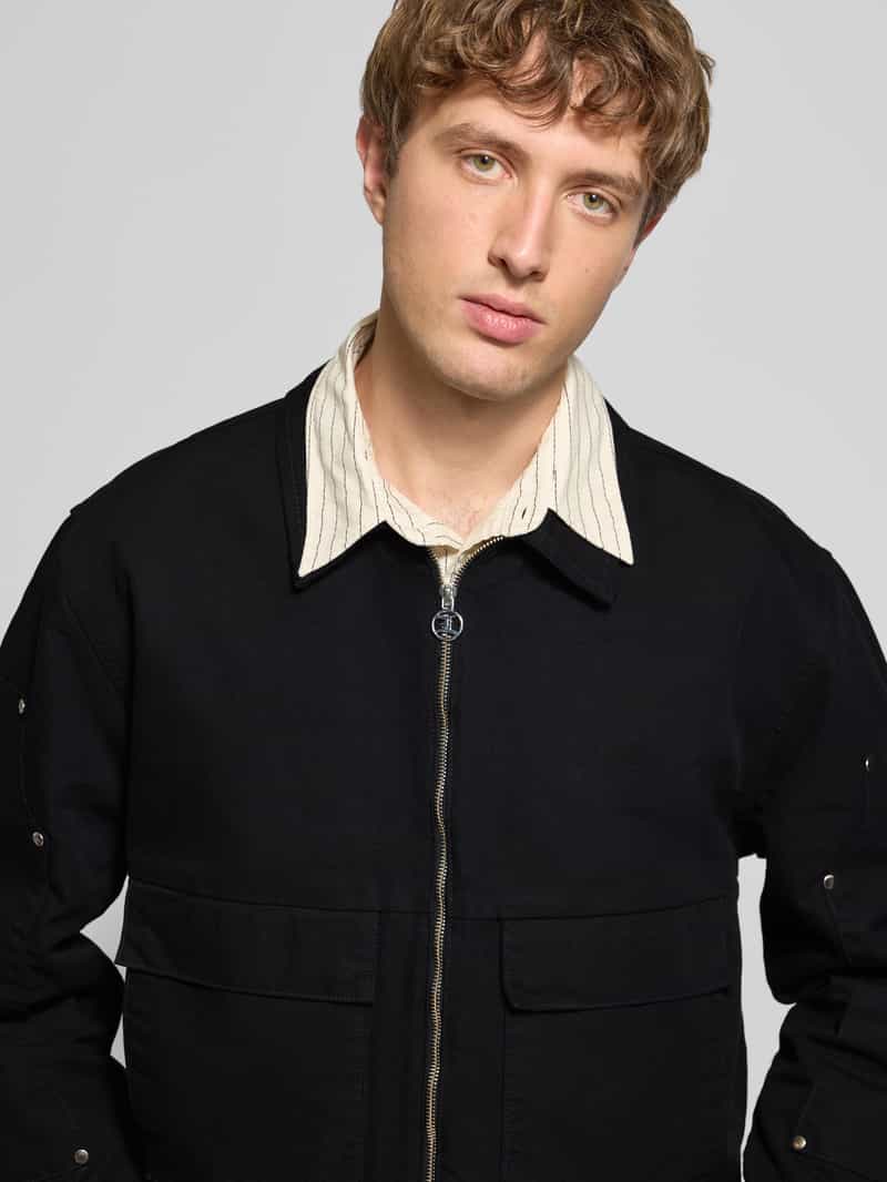 Edwin Overhemdjack van wol met klepzakken Model 'DOGMA WORK JACKET'