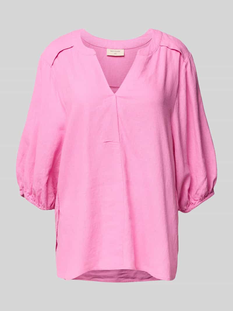 FREE QUENT Relaxed fit linnen blouse met tuniekkraag model 'Lava'