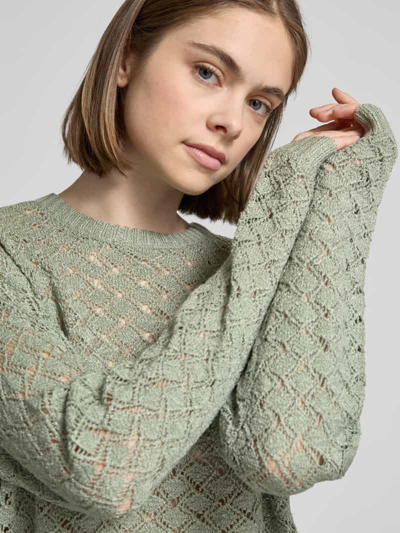 Only Regular fit gebreide pullover met broderie anglaise model 'MIAMI'