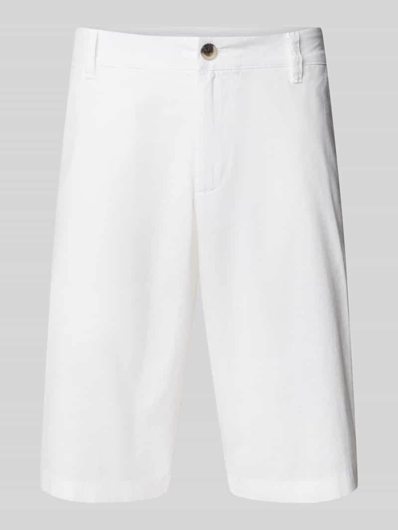 Tom Tailor Denim Relaxed fit korte chino van een mix van linnen en katoen