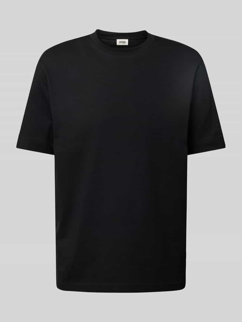 drykorn T-shirt met geribde ronde hals model 'RAPHAEL'