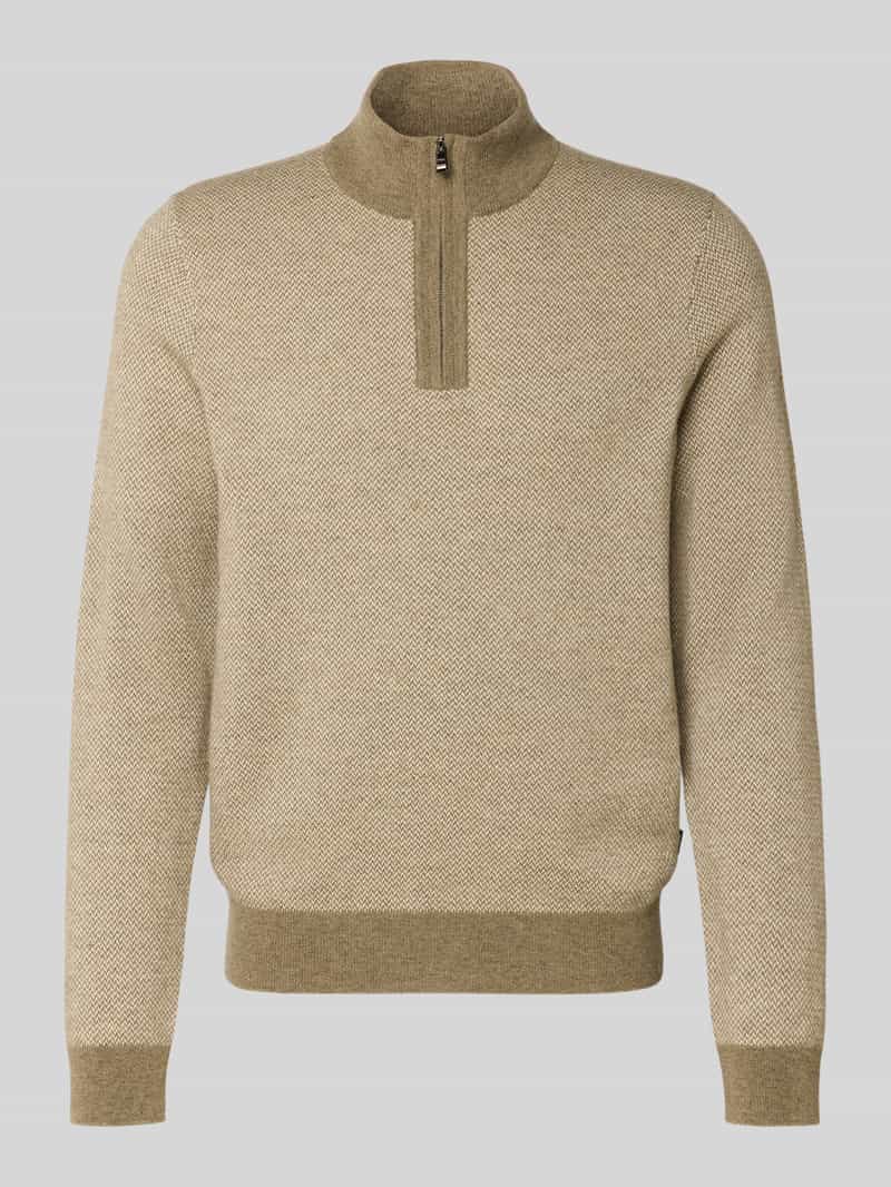 Boss Regular fit schipperstrui van een mix van scheerwol en katoen model 'HETTORE'