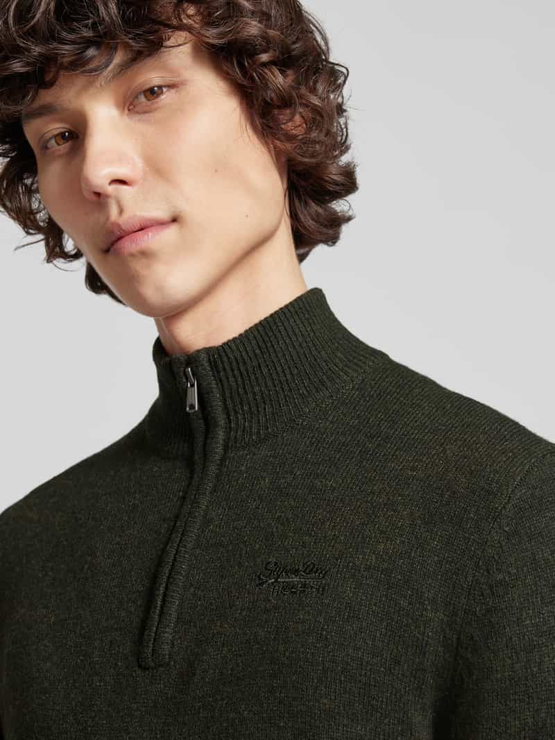 Superdry Gebreide pullover met opstaande kraag