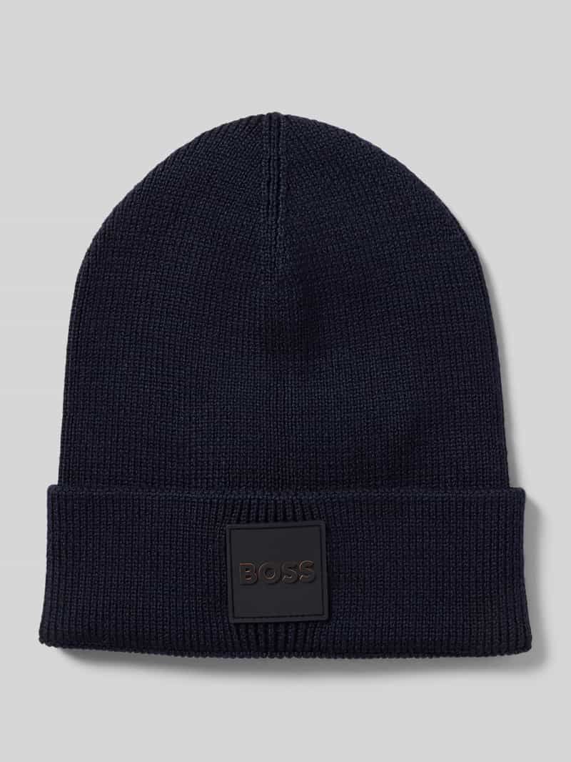 Boss Beanie met labeldetail, model 'Foxxy'