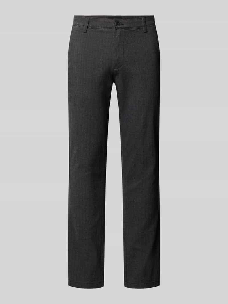 Slim Fit stoffen broek met knoop- en ritssluiting model 'MARCO'