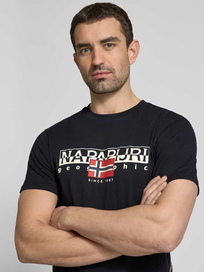 Napapijri T-shirt met labelprint model 'AYLMER'