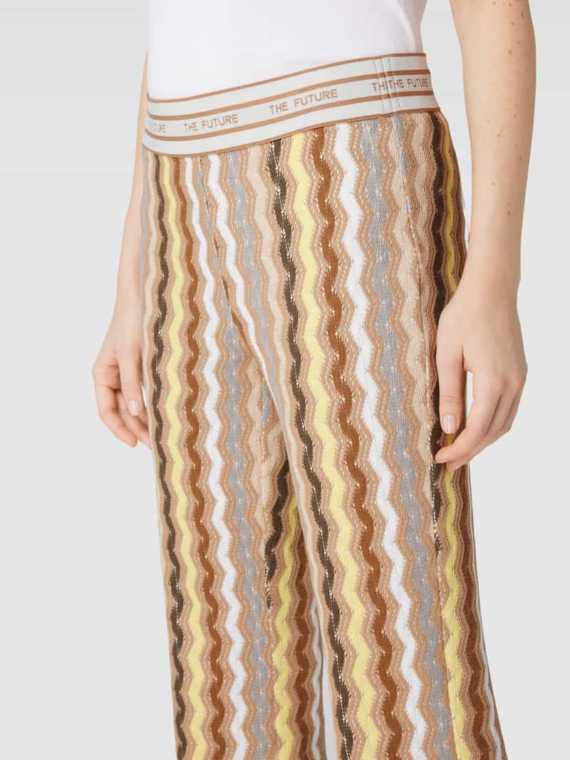CAMBIO Flared cut stoffen broek met all-over motief model 'FAITH'