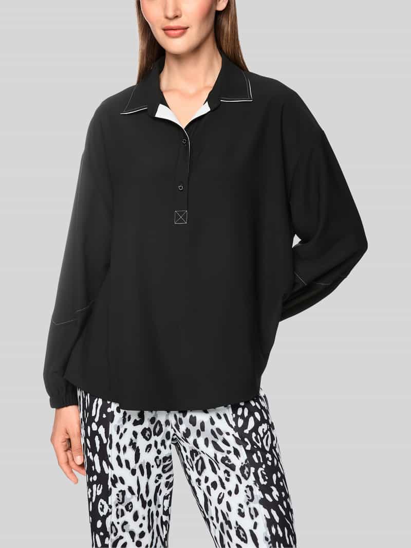 Marc Cain blouse met lange mouwen met contrasterende kraagafwerking