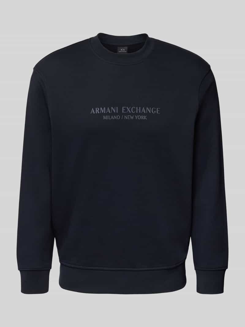 Armani Exchange Sweatshirt met labelprint en ronde hals