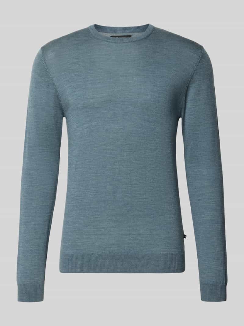 Matinique Strickpullover mit gerippten Abschlüssen Modell 'Margrate' in Bleu, Größe L 2115909L
