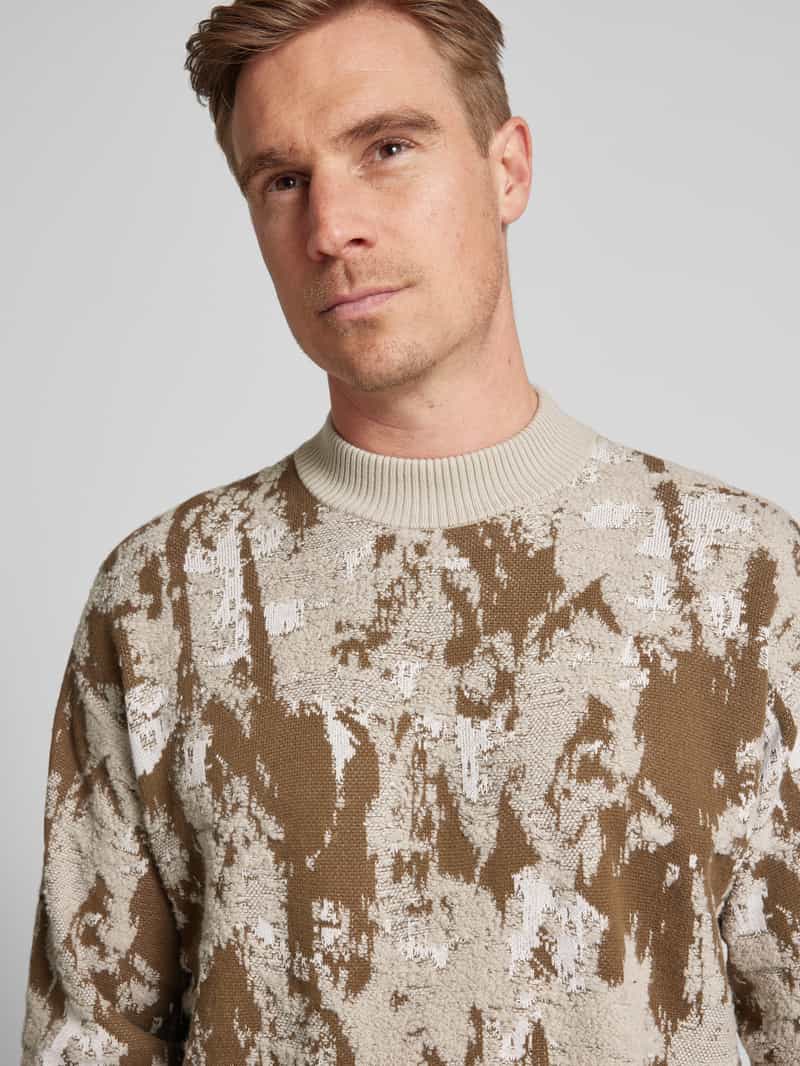 Boss Orange Gebreide pullover met ribboorden