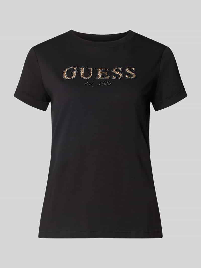 Guess Regular fit t-shirt van puur katoen met logo-applicatie