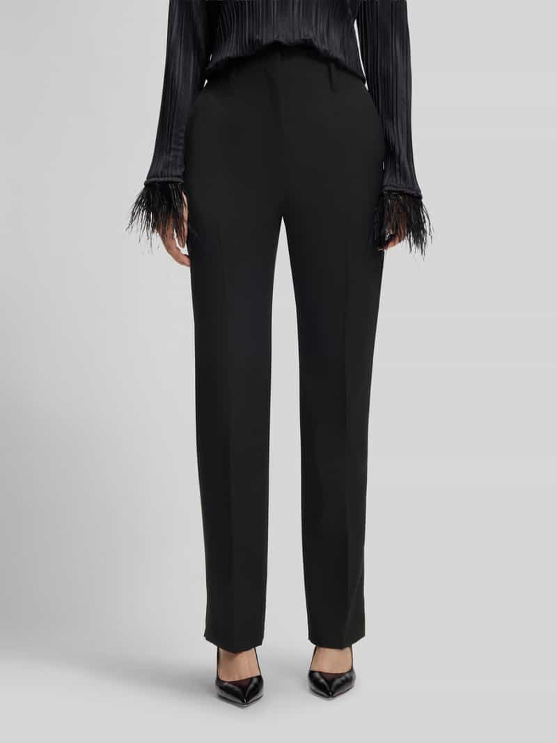 Boss High waist stoffen broek van wol met zijsplit
