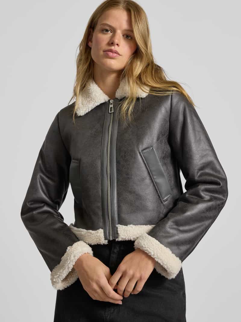 Only Regular fit jack in leerlook model 'BETTY'
