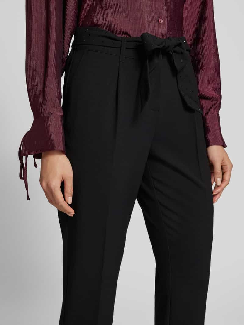 Zero Tapered fit bandplooibroek met strikceintuur