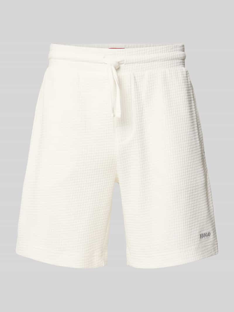 HUGO Regular fit sweatshorts met structuurmotief model 'Austin'