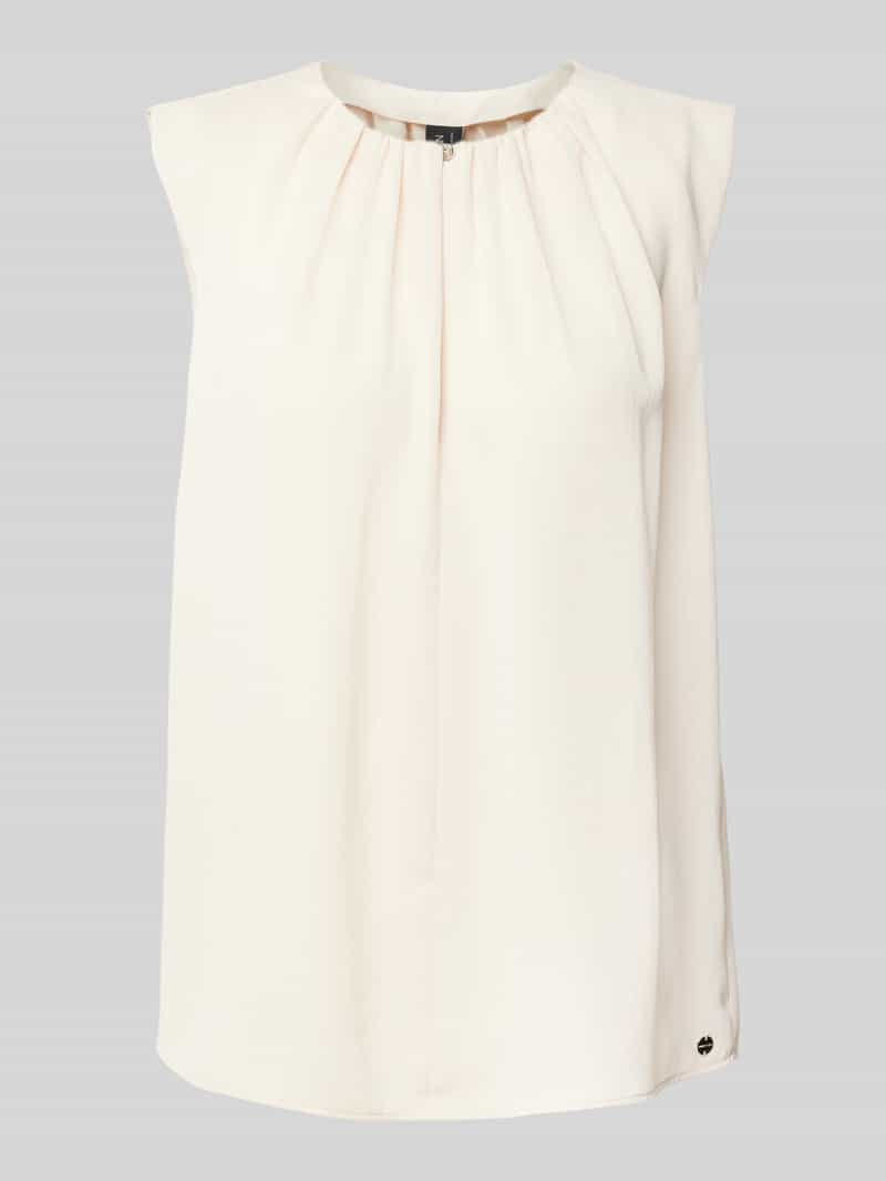 Marc Cain Blousetop met ronde hals en plooien
