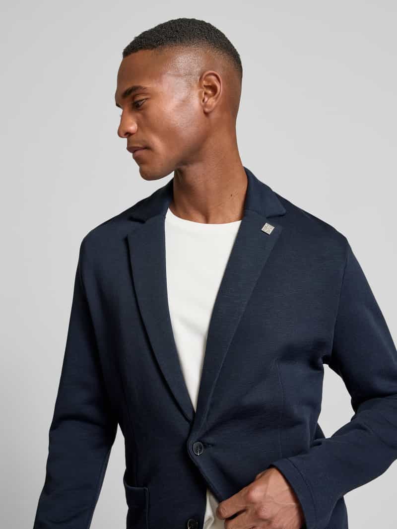 Marc O'Polo Regular fit jersey colbert van katoenmix met logopin van metaal